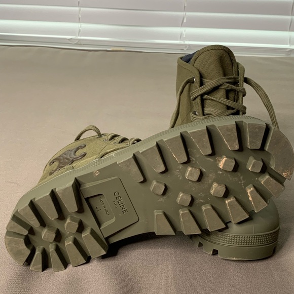 Celine”PATAPANS LACE UP BOOT IN CANVAS
ARMY GREEN” - Picture 5 of 11